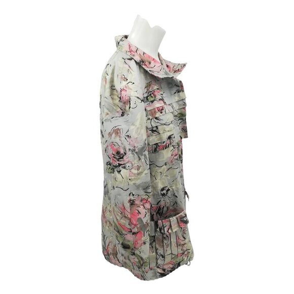SoCa St John Long Sleeve Roll Cuff Floral Jacket Size P  Zip Pockets Anorak - Picture 13 of 14